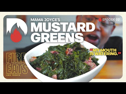 Mama Joyce's fresh MUSTARD GREENS 🥬 Recipe: Soul Food Cooking Tutorial