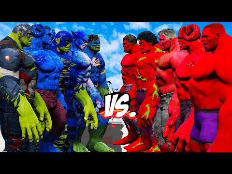 TEAM BLUE HULK VS TEAM RED HULK (CAPTAIN HULK, SPIDER HULK, FLASH HULK) - EPIC SUPERHEROES WAR