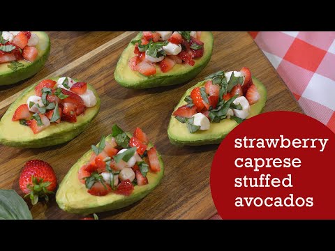 Strawberry Caprese Stuffed Avocados | Healthy Salad Recipe, Lunch of Side Dish Idea