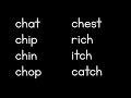 Practice These Words Chat Chip Chin Chop Chest Rich Itch Catch