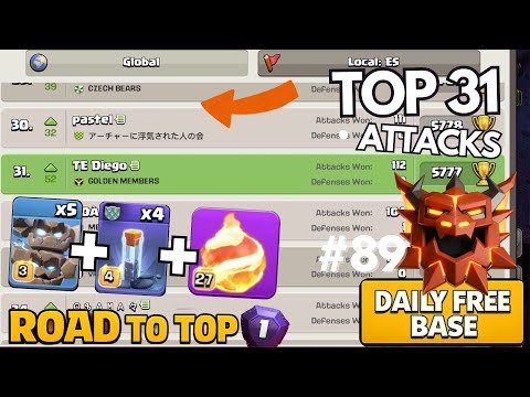 RANK 31 GLOBAL attacks are tough…😅 | FREE TH18 BASE LINK | Daily Ranked Attacks #89