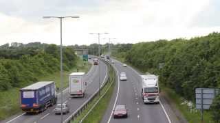 preview picture of video 'The A14 in Northamptonshire at Rothwell J3 (Facing west)'