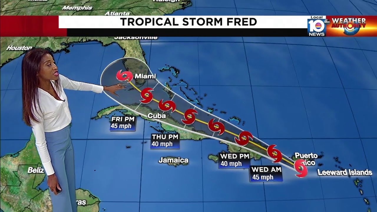 Tropical Storm Fred forms just south of Puerto Rico