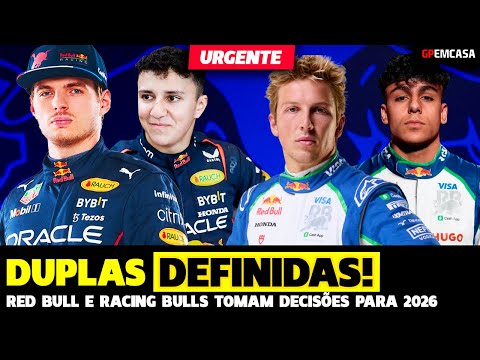 🚨URGENTE: RED BULL DEFINE DUPLAS DE PILOTOS  PARA 2026! TSUNODA FORA! FÓRMULA 1 | GPEMCASA