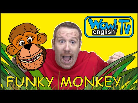 Funky Monkey Dance for Kids from Steve and Maggie | English Story on Wow English TV | Free speaking