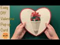 EASY DIY VALENTINE POP UP CARD | HEART FLOWER LOVE POP CARD