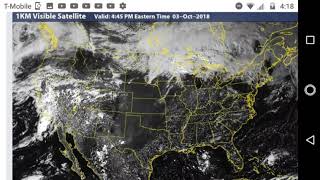 Current screenshot of Radar and Cloud Coverage over US...