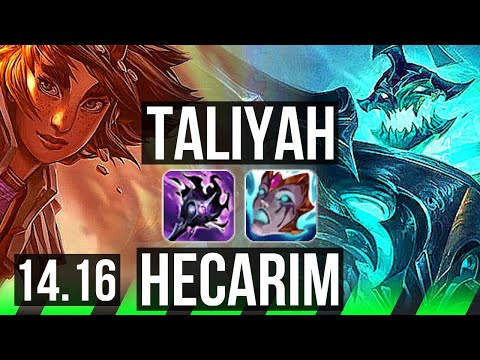 TALIYAH vs HECARIM (JGL) | 11/2/8, Legendary, 500+ games | EUW Grandmaster | 14.16