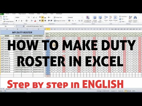 How to Make a Duty Roster in Excel | Easy Step-by-Step Guide for 2024 in English