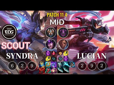 EDG Scout Syndra vs Lucian Mid - KR Patch 11.4