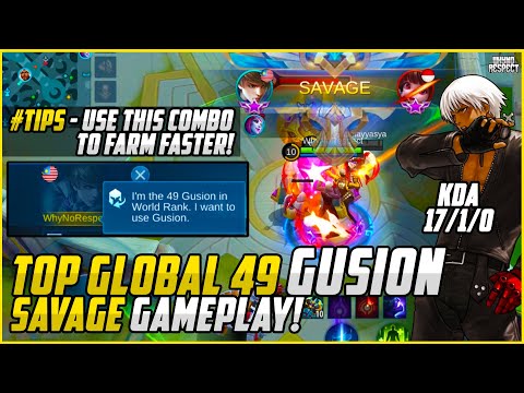 THIS IS HOW TO SAVAGE WITH GUSION | Tips To Farm Fast! | TOP GLOBAL Gusion Gameplay Savage