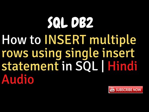 Insert Multiple Rows With Single Insert Statement In Sql Db2