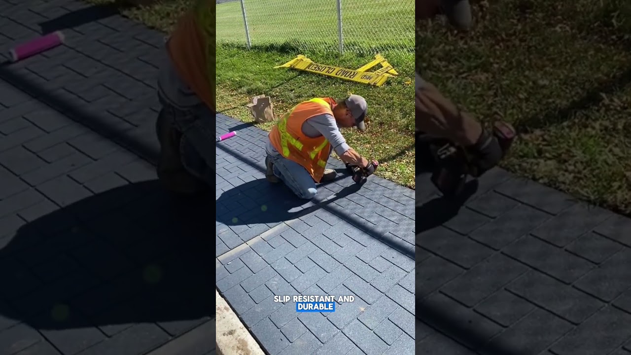 Smart tiles made from recycled tires