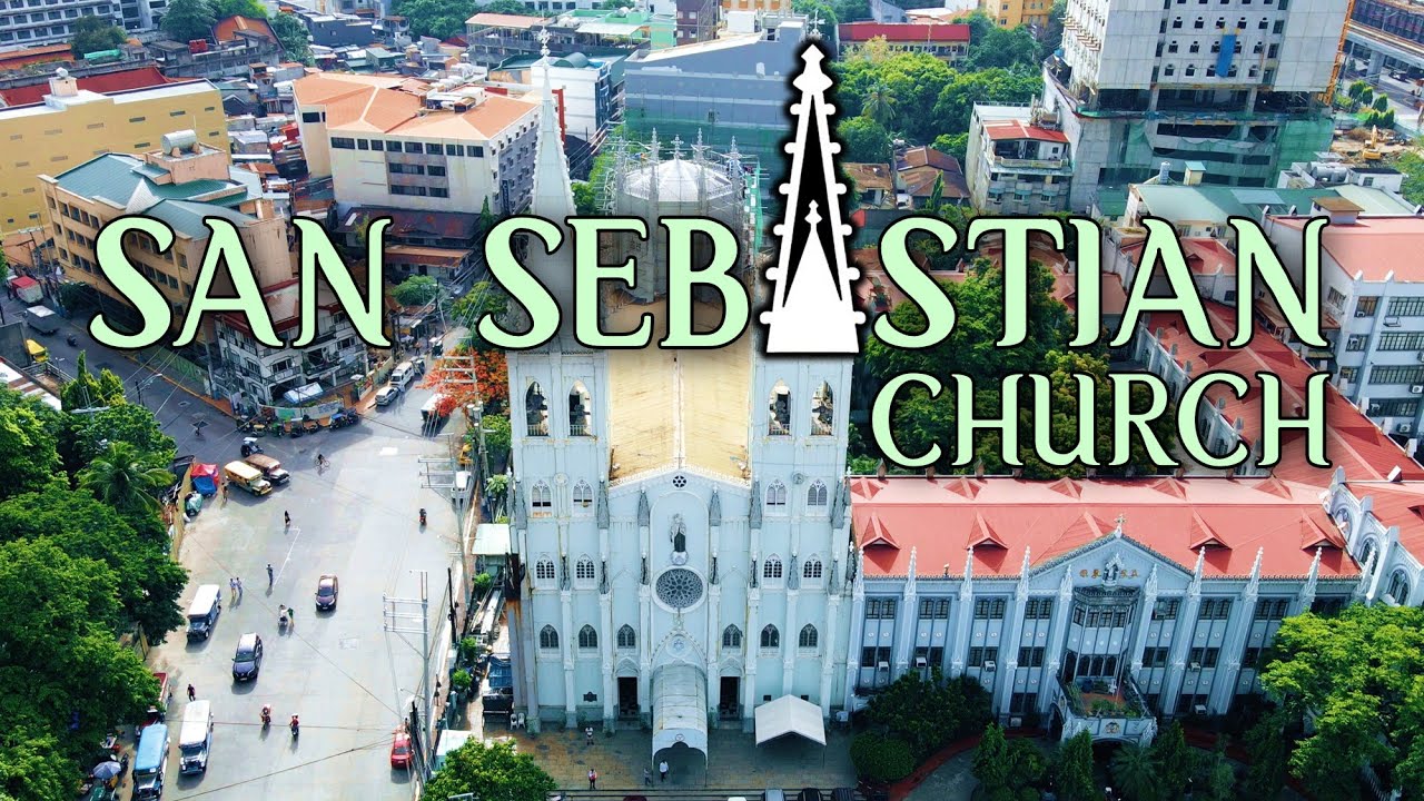 Experience the captivating aerial panorama of San Sebastian Church.