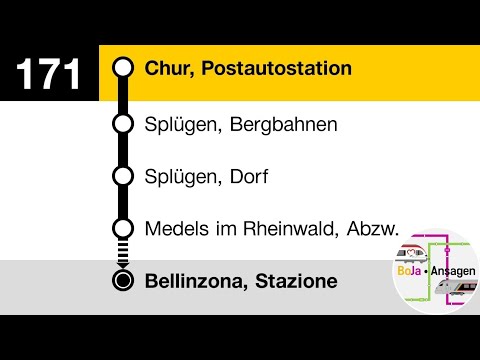 Postauto Ansagen | 171 Chur - Bellinzona | Express Expressbus | Chur-Bellinzona-Linie | BoJa Ansagen