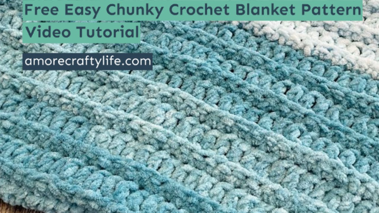 Bernat Aquamarine Single Double Crochet Easy Bernat Blanket Yarn Free Easy Chunky Blanket Pattern