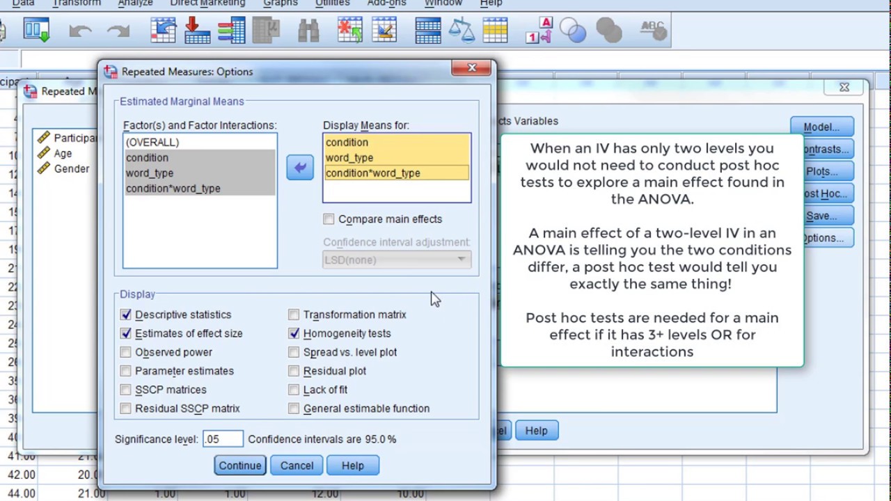 mixed ANOVA in SPSS