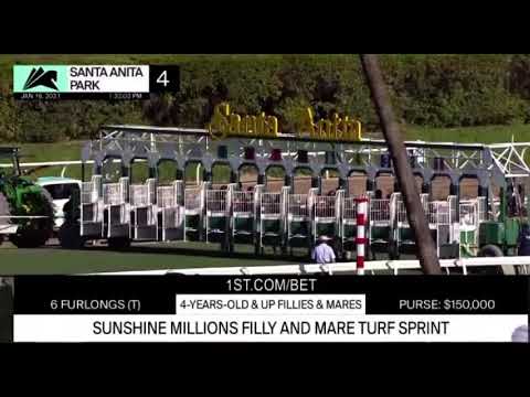Leggs Galore Won The Sunshine Millions Filly And Mare Turf Sprint At Santa Anita Park January 16/21