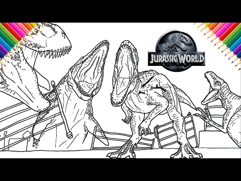 Indominus vs Mosasaurus vs Trex vs Blue Drawing | Jurassic World best moment