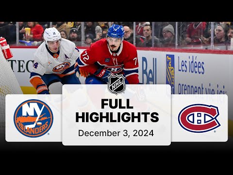 NHL Highlights | Islanders vs. Canadiens - December 3, 2024