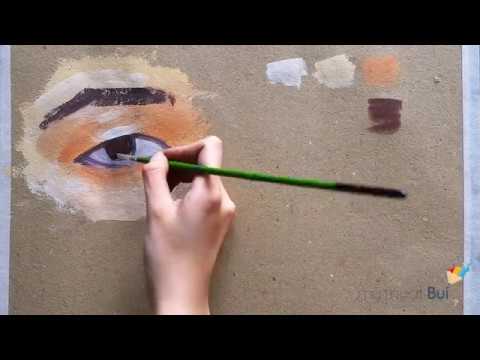 Học vẽ Chân dung cùng Mỹ thuật Bụi - Vẽ Mắt bằng màu Gouache