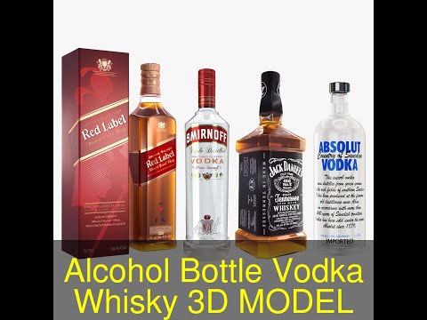 3D Model of Alcohol Bottle Vodka Whisky Collection Review