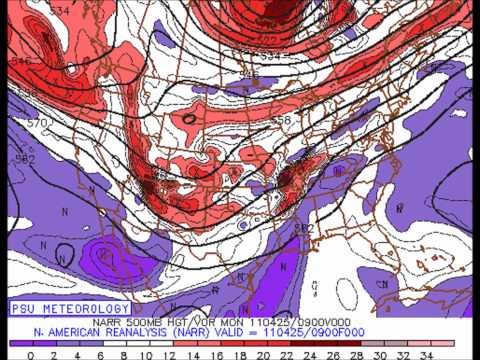 Super Outbreak 2011: April 24-28 500mb Loop