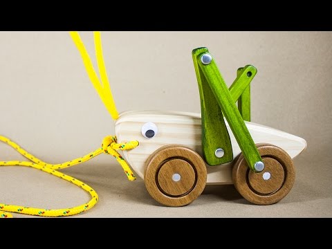 Grasshopper Handmade Wood Pull Toy