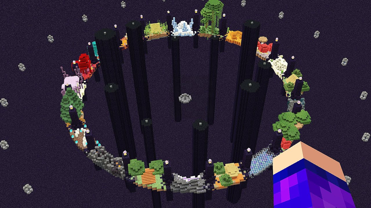 EU CONSTRUI TODOS OS BIOMAS EM VOLTA DO THE END EM 24H