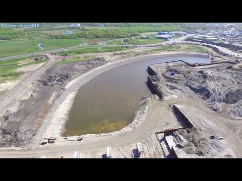 Esbjerg. Drone flight.  Construction of the harbor.  Bird's-eye view. Part2