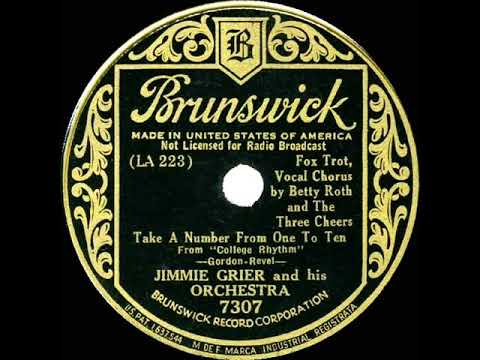 1934 Jimmie Grier - Take A Number From One To Ten (Betty Roth & The Three Cheers, vocal)