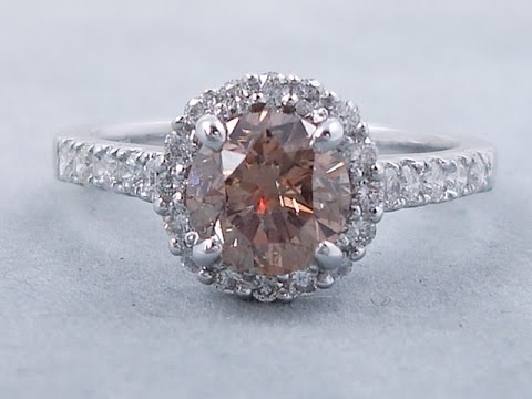1.84 ctw Round Brilliant Cut Diamond Engagement Ring Natural Chocolate - BigDiamondsUSA