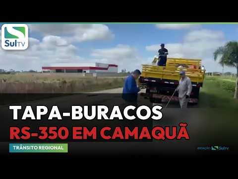 Operação tapa-buracos alivia RS-350 entre Camaquã e Arambaré | SulTV