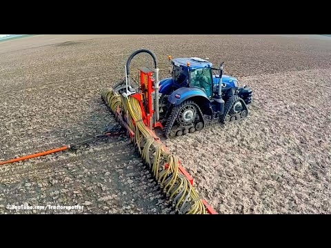 New Holland T7.270 Blue Power on Soucy Tracks | Injecting slurry w/ umbilical system | LB Breure