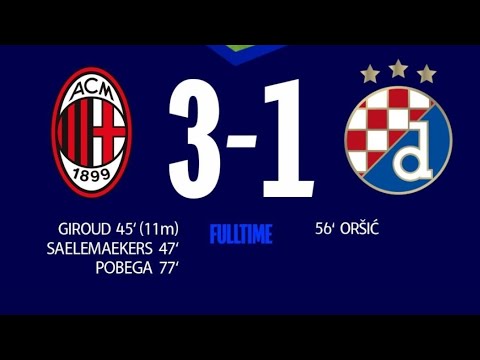 UEFA CHAMPIONS LEAGUE HIGHLIGHTS : AC MILAN 3:1 DINAMO ZAGREB | ALL 