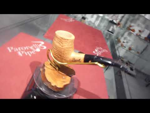 Pipa radica half bent sabbiata fatta a mano - www.paronellipipe.it