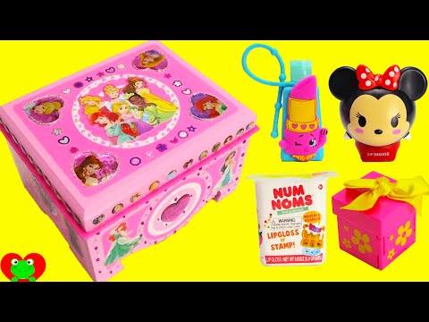 DIY Disney Princess Treasure Box with Num Nom Lip Balms, Tsum Tsum, Shopkins and More Video