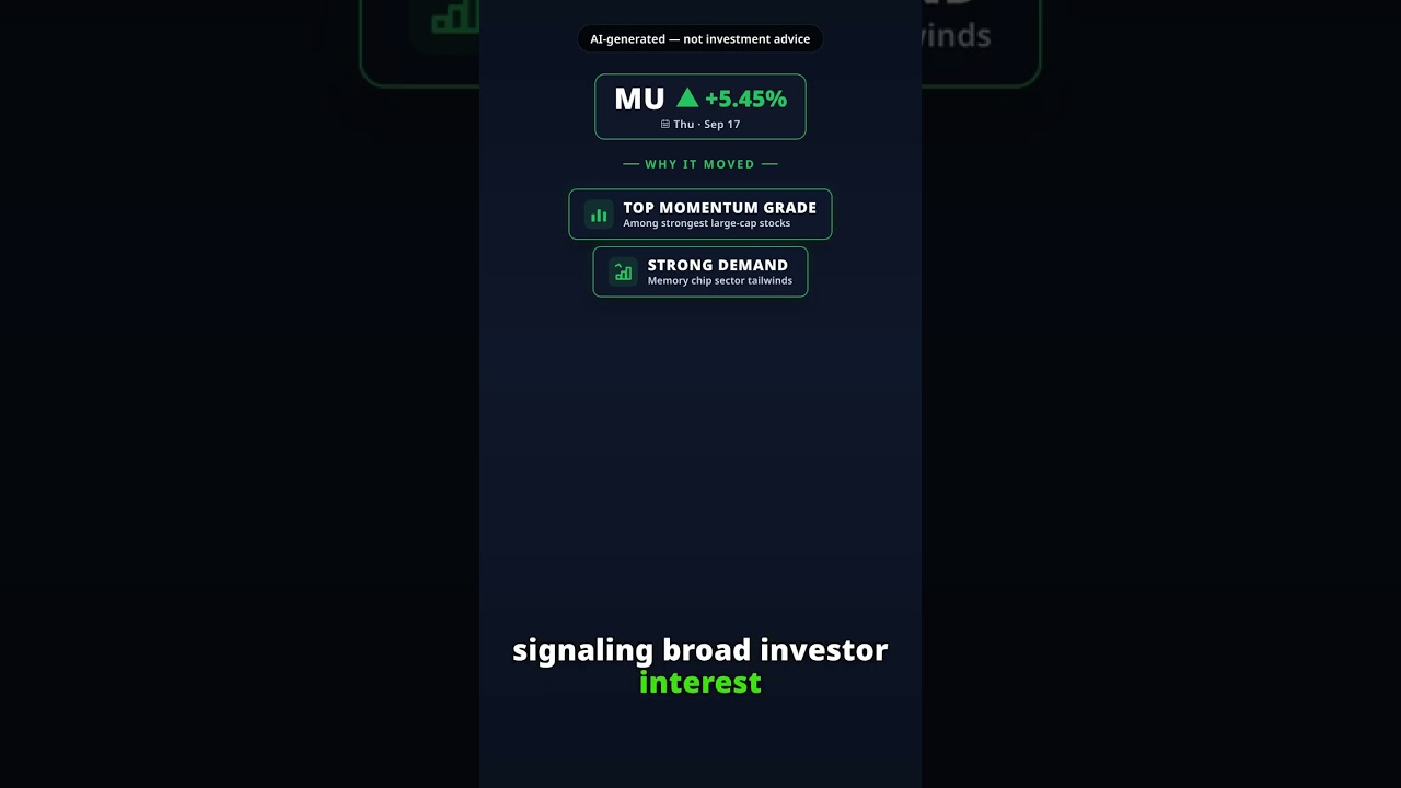 ¿Por qué salta la acción de Micron Technology hoy? MU +5.45% (17 sep)