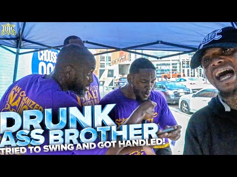 Drunk Ass Brother Tried To Swing And Got Handled!