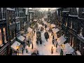 Victorian Winter London Christmas Ambience Snowfall Horses Bells
