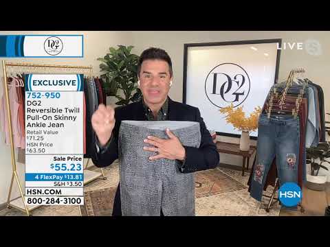 DG2 by Diane Gilman Reversible Twill PullOn Skinny Ankle...