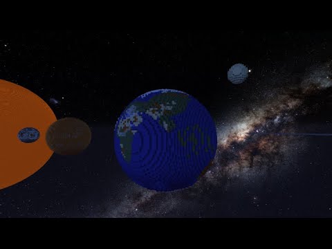 The solar system in minecraft.