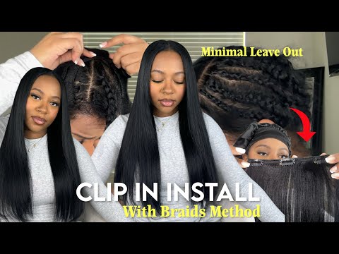 HOW TO: CLIP IN HAIR EXTENSIONS USING BRAIDS METHOD  | Minimal Leave Out | Curls Queen