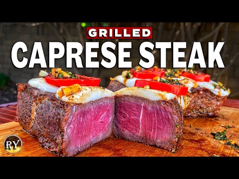 Caprese New York Steak Grilled On The Weber Kettle