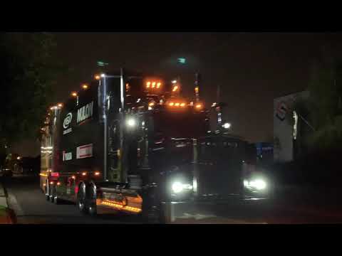 Team 18 race truck Kenworth T909 leaves for Bathurst