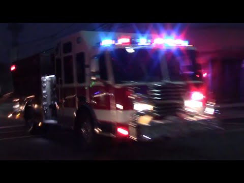 (Massive Airhorn + Screaming Q) North Arlington, NJ Fire Department Engine 2 Responding