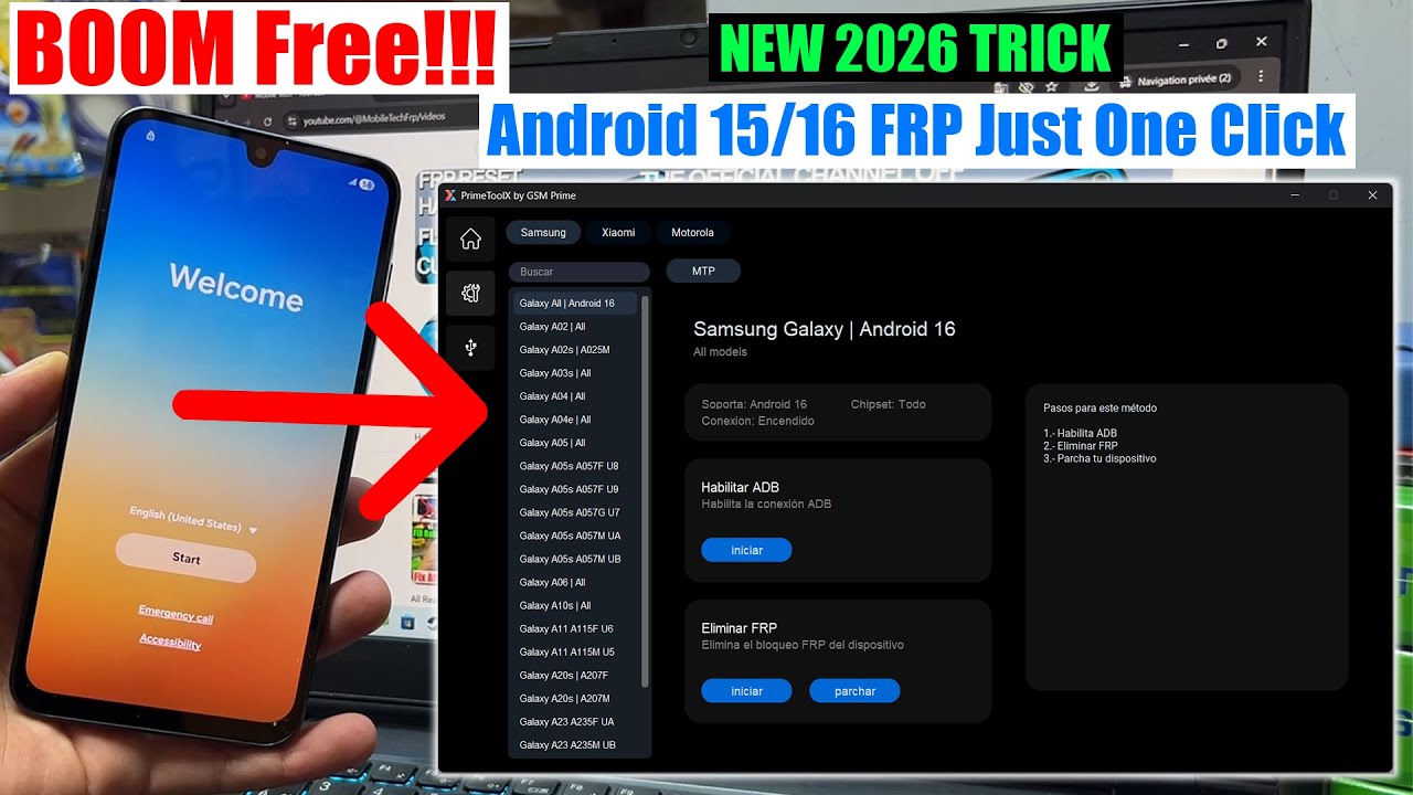 All Samsung FRP Bypass Android 15/16 Remove Google Account Unlock FRP Tool