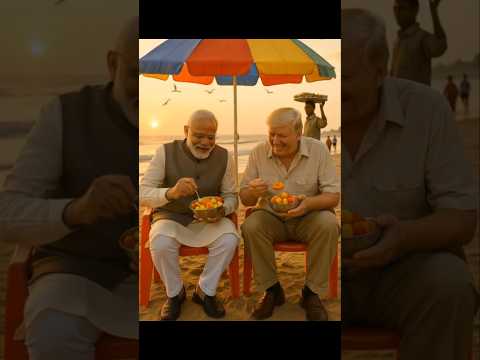 Narendra Modi and Donald Trump Enjoy Fruit Salad at Chennai Beach  Fun & Flavorful Moment by the Sea