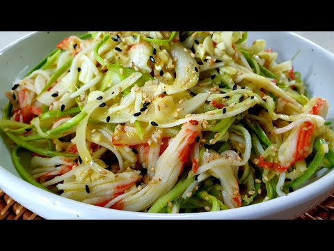 단 5분이면 집나간 입맛이 돌아옵니다! 새콤달콤 맛있는 [오이맛살냉채] 만들기