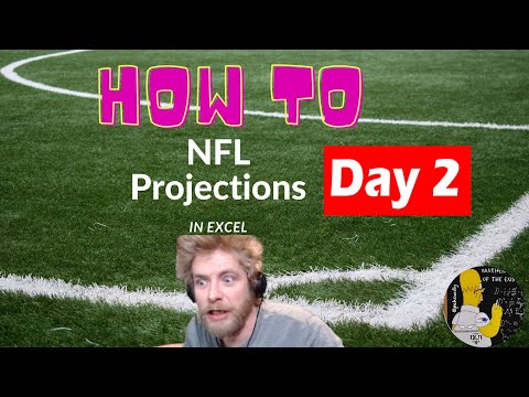 NFL Projections model in excel: Day 2